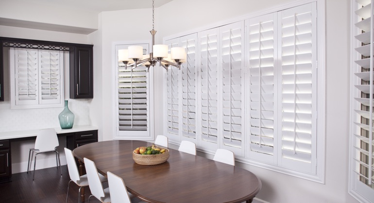 classic shutters in Atlanta dining room